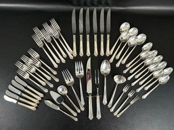 A Beautiful Set Of Vintage Sterling Silver Flatware, 43.1 Troy Ounce, Excluding Pieces With Stainless Blades