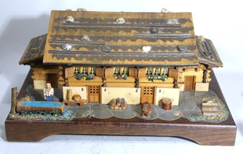 Antique Vintage Large Swiss Music Box Jewelry Chest Of A Cottage