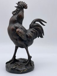 Jules Edmond Masson (1871-1932) Signed Bronze Rooster Sculpture W/ Foundry Mark.