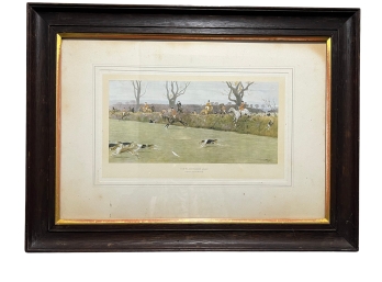 'the Blackmore Vale Near Rodgrove' Fox Hunt Vintage Colored Print