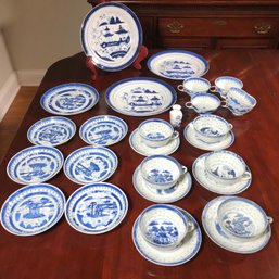 Large Lot Of Canton Blue China - 28 Pieces - All Pieces Marked China - These Pieces Are Mostly Newer Pieces