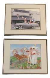 Set Of 2 Limited Edition Lithographs Mary Poppin Jolly 'oliday  Sequence 271/500 & Fun And Fancy Free 262/500