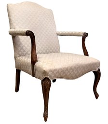 A Vintage Fauteuil In Scalloped Satin Print