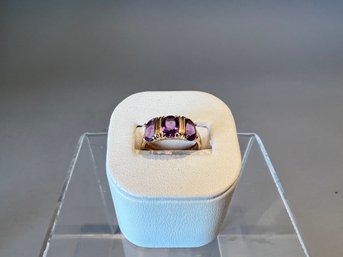 14K Gold And Amethyst Ring