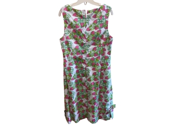 Lilly Pulitzer Strawberry Patch Cotton Poplin Shift Dress - Size 12