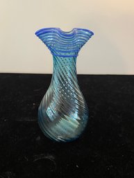 Blue Glass Crystal Vase