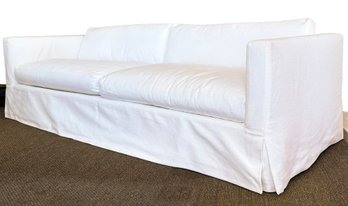 A Modern Slip Covered Sofa In High Quality White Linen By Sharon Lewis For Design Central