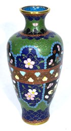 Antique Japanese Enamel Cloisonne Vase Goldstone  5 1/4' Tall