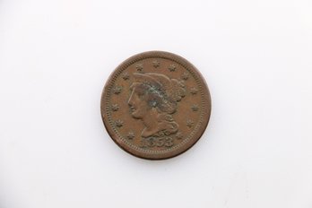 1853 Large Cent Penny Coin