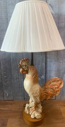 Vintage Farm Chalkware Rooster Lamp