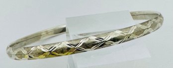 PRETTY BRIGHT CUT STERLING SILVER BANGLE BRACELET