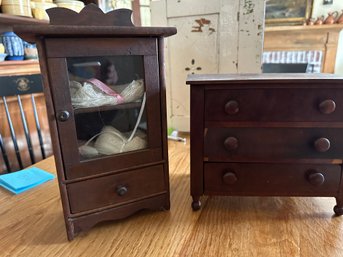 2 Piece Antique Miniature Furniture