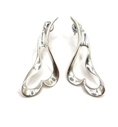 Sterling Silver Abstract Heart Earrings