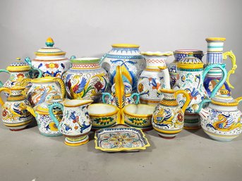 A Large Collection Deruta Italian Majolica