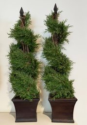 A Pair Of Christmas Topiaries - 32' Height