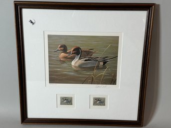 SIGNED MALLARD DUCK PRINT W/ STAMPS