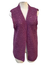 1970s Handmade Knit Purple Vest..