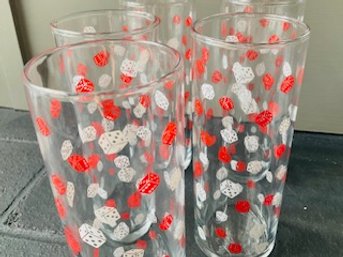 Set Of 5 Dice Iced Tea Glasses