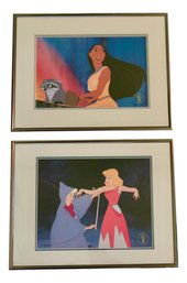 Set Of 2 Limited Edition Lithograph Cinderella  1950 Sequence 3 Scene 40 & Pocahontas Sequence 3 Scene 35