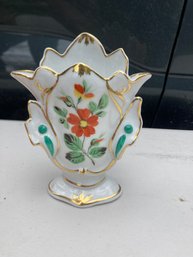 Beautiful Vintage Marked With Numbers 178 Vase Hand Painted With Gold Trim