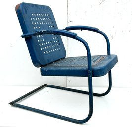 A Vintage Metal Lattice Work Resort Chair - C. 1950's