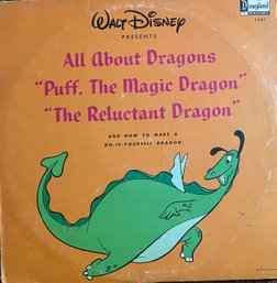 WALT DISNEY ALL ABOUT DRAGONS - PUFF DQ1301 DISNEYLAND VINYL LP RECORD