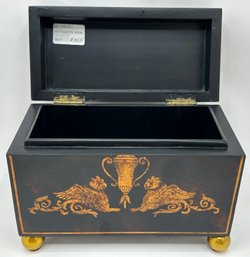 Vintage Hand Painted Asian Hard Wood Box, Originally Purchased For $365