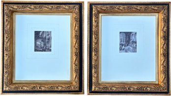 A Pair Of Framed Antique Etchings