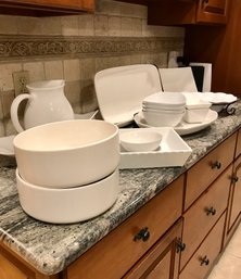 Lot Of Fine Qua Serving Pieces In White And Off White