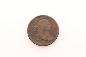 1804 Draped Bust Large Half Cent Penny Coin