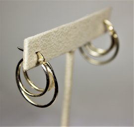 Sterling Silver Double Hoop Pierced Earrings