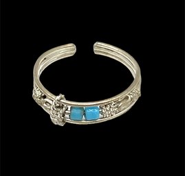 Vintage Sterling Silver Handmade Turquoise Ring, Size 3