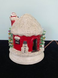 Vintage Santa Claus Christmas Holiday Igloo Chimney House