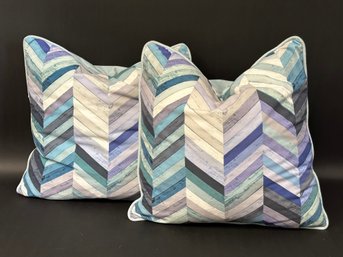 A Pretty Pair Of Chevron Pattern Pillows