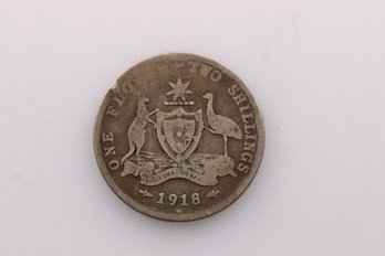 1918 Australian Florin Silver Coin