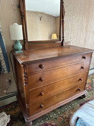 4 Drawer Maple Dresser With Tilt Top Mirror