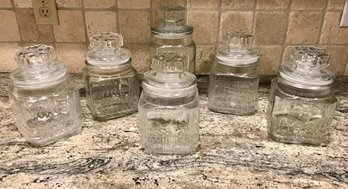 Set Of 6 Glass Storage Canisters