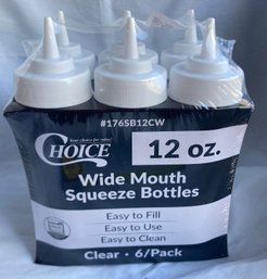 Package Of Six Wide Mouth Squeeze Bottles NEW