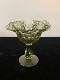 Vintage Thumbprint Colonial Green Fenton