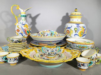 A Large Collection Of Deruta Italian Majolica