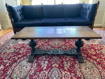 Vintage Carved Oak Coffee Table.