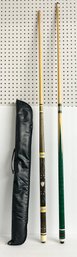 2 Nice Pool Sticks With Case