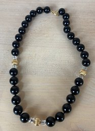 Black Onyx Necklace With 14kg Stamp