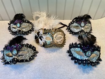 Five Elaborately Decorated Masquerade Masks