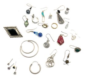 Lot Of Mostly Sterling Silver Single Earrings