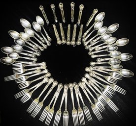 Gorham Chantilly, Sterling Silver Five Piece Place Settings- Service For Nine Plus Some Extras