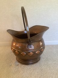 Hammered Copper Ash Bucket