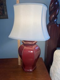 Pair Of India Jane Red Jar Table Lamps 26'