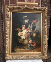 STUNNING Large Scale Oil On Canvas Still Life Painting By Listed Artist B. GARDNER- Ornate Frame