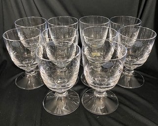 Vintage Set Of 10 Crystal Camarillo Wine Goblets